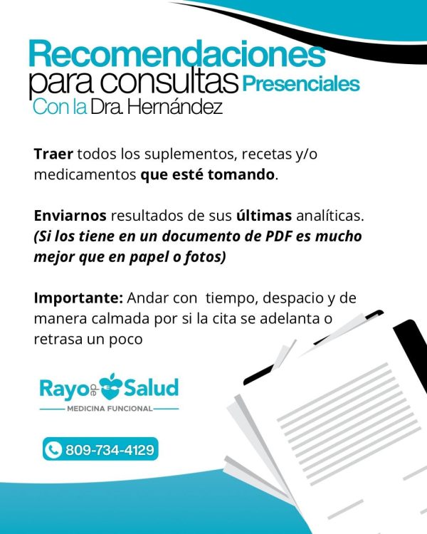 Paquete 6 consultas Medicina Funcional 6 Citas